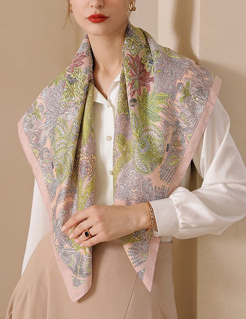 Elegant Print Square Satin Scarf DP25E607