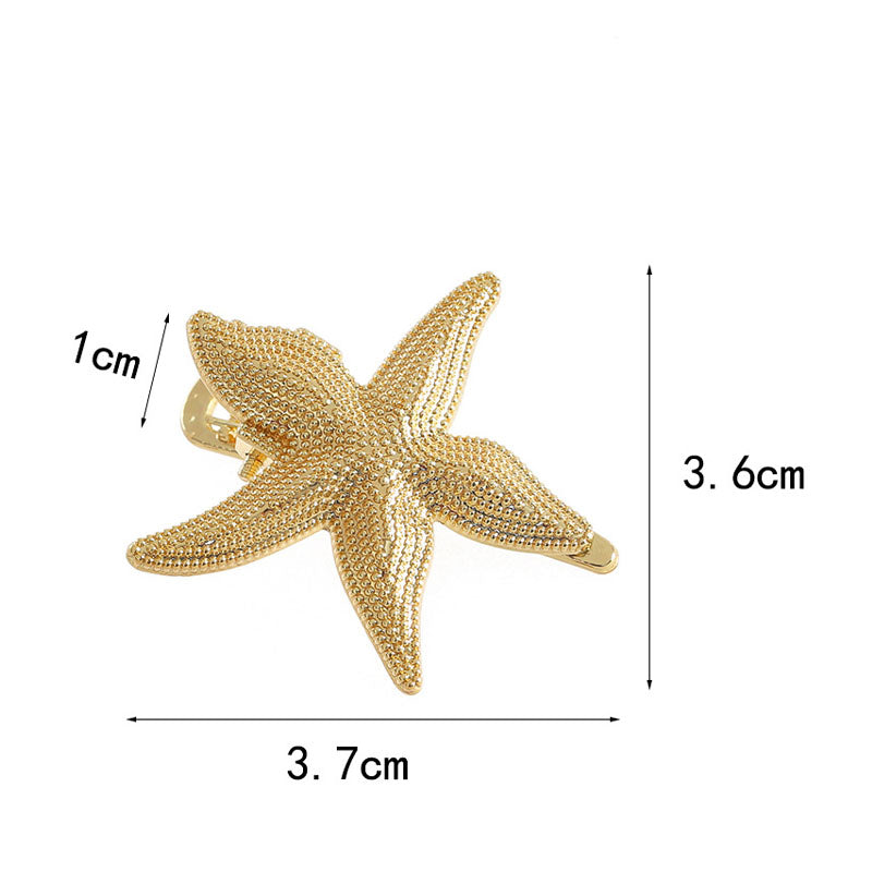 Minimalist Starfish Shell Gold Plated Hair Claw MK2MBEP6W6HCP369