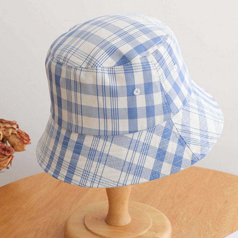 Simple Color Block Plaid Bucket Hat DP25E970