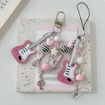 Cute Pink Violin Keychain Bag Charms DP25C760