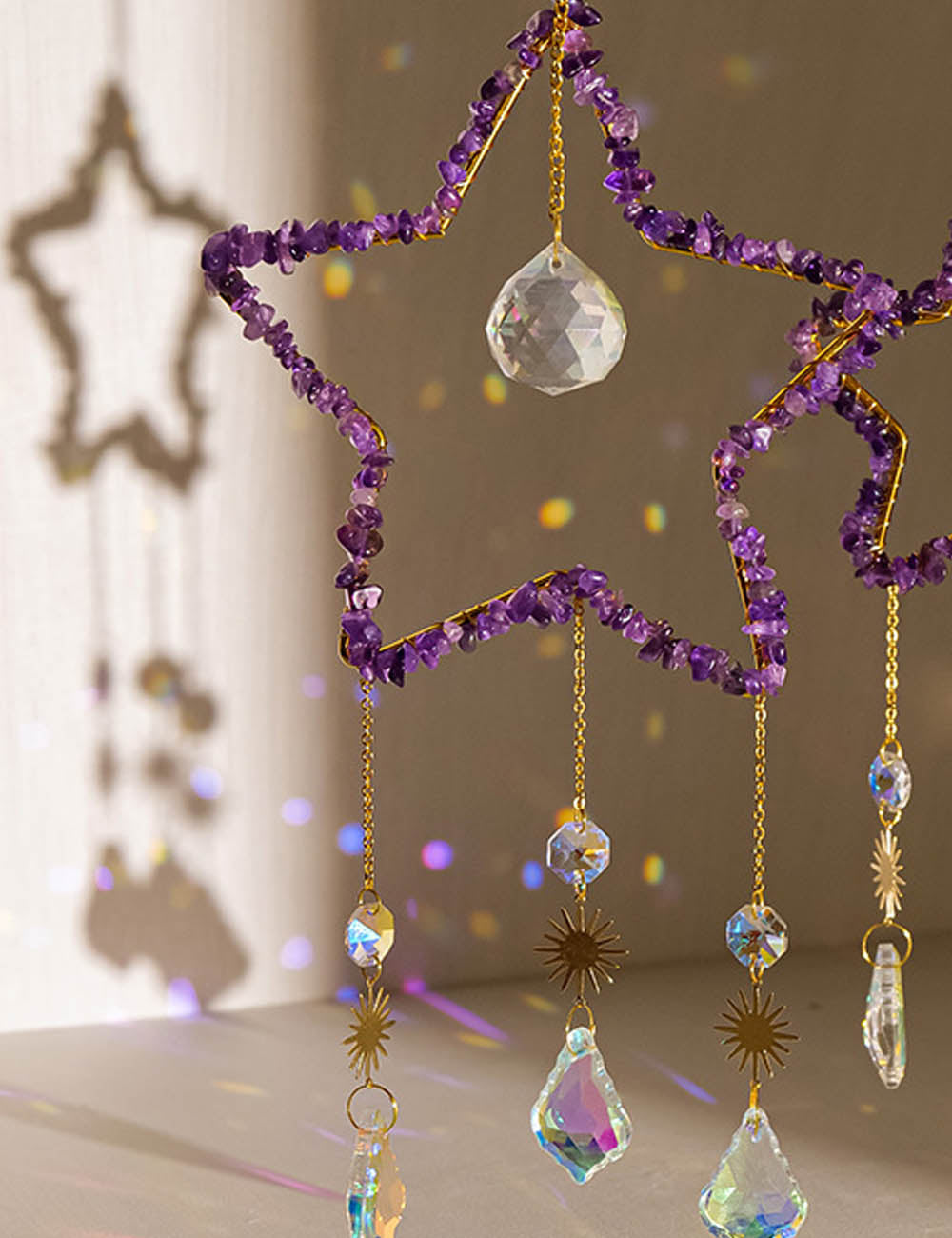 Star Crystal Suncatcher Pendant - DippedShop Wholesale - #8483