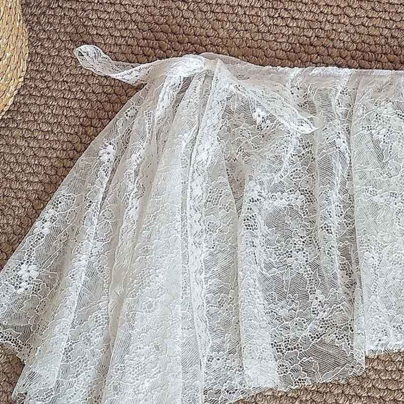 Asymmetrical Lace Layered Wrap Mesh Mini Skirt MK2BW6W1SL06