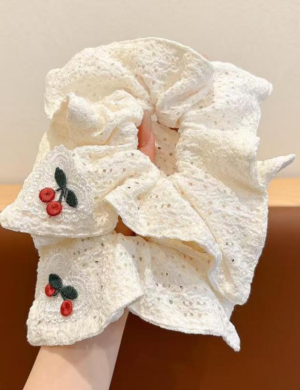 Cherry Lace Hair Scrunchie - DippedShop Wholesale - #7251