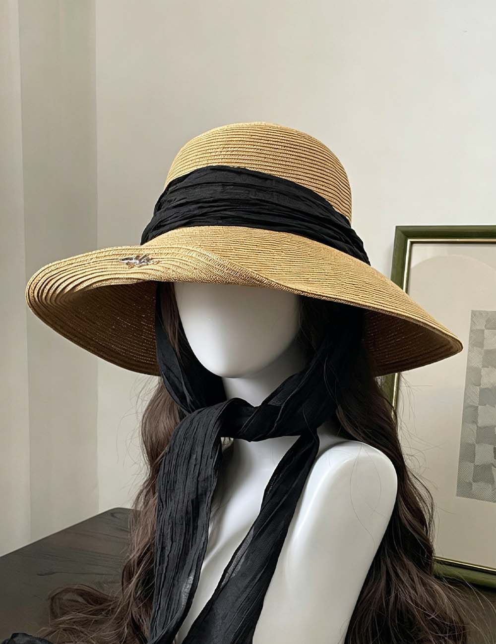 Elegant Wide Brim Straw Hat - DippedShop Wholesale - #6867