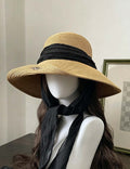 Elegant Wide Brim Straw Hat - DippedShop Wholesale - #9635