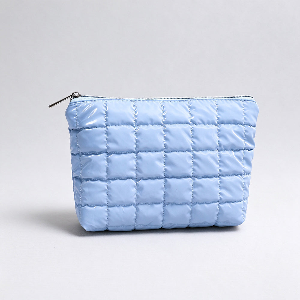 Minimalist Solid Color Quilt Shell Cosmetic Bag 6C5CO271