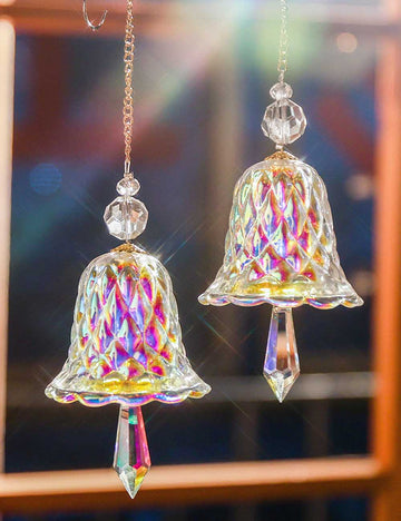 Rainbow Crystal Christmas Jingle Bell Hanging Suncatcher DP235G627