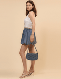 Floral Denim Bubble Skirt - DippedShop Wholesale - #3811