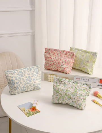 Sweet Simple Floral Print Cosmetic Bag DPB1008