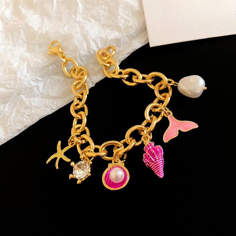 Stylish Gold Plated Pearl Tass - DippedShop Wholesale - #7475
