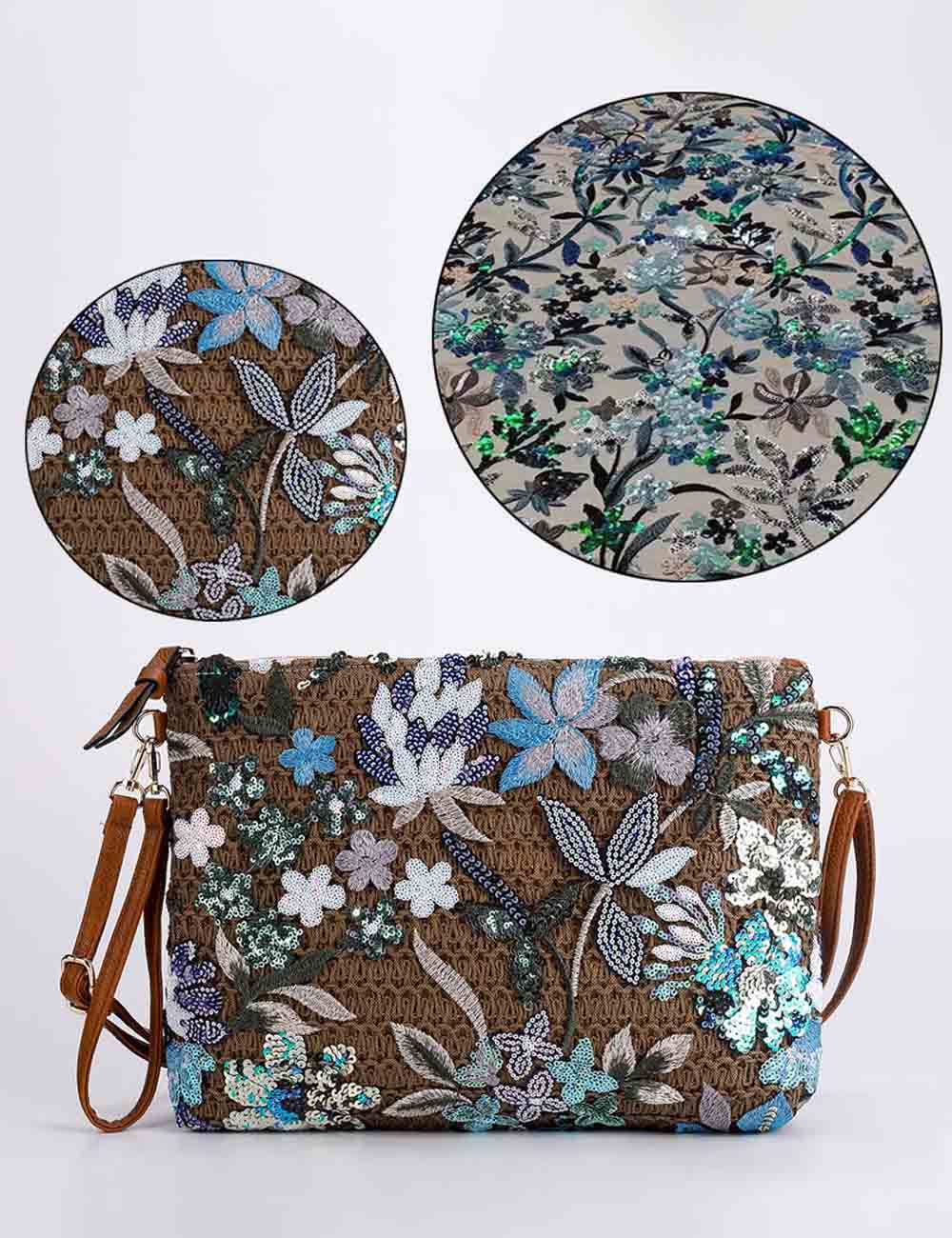 Embroidery Sequin Shoulder Bag - DippedShop Wholesale - #1187