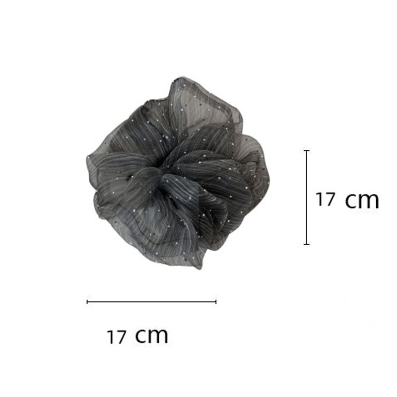 Rhinestone Organza Hair Scrunchie - DippedShop Wholesale - #7171