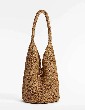 Hollow Woven Straw Shoulder Bag - DippedShop Wholesale - #9523