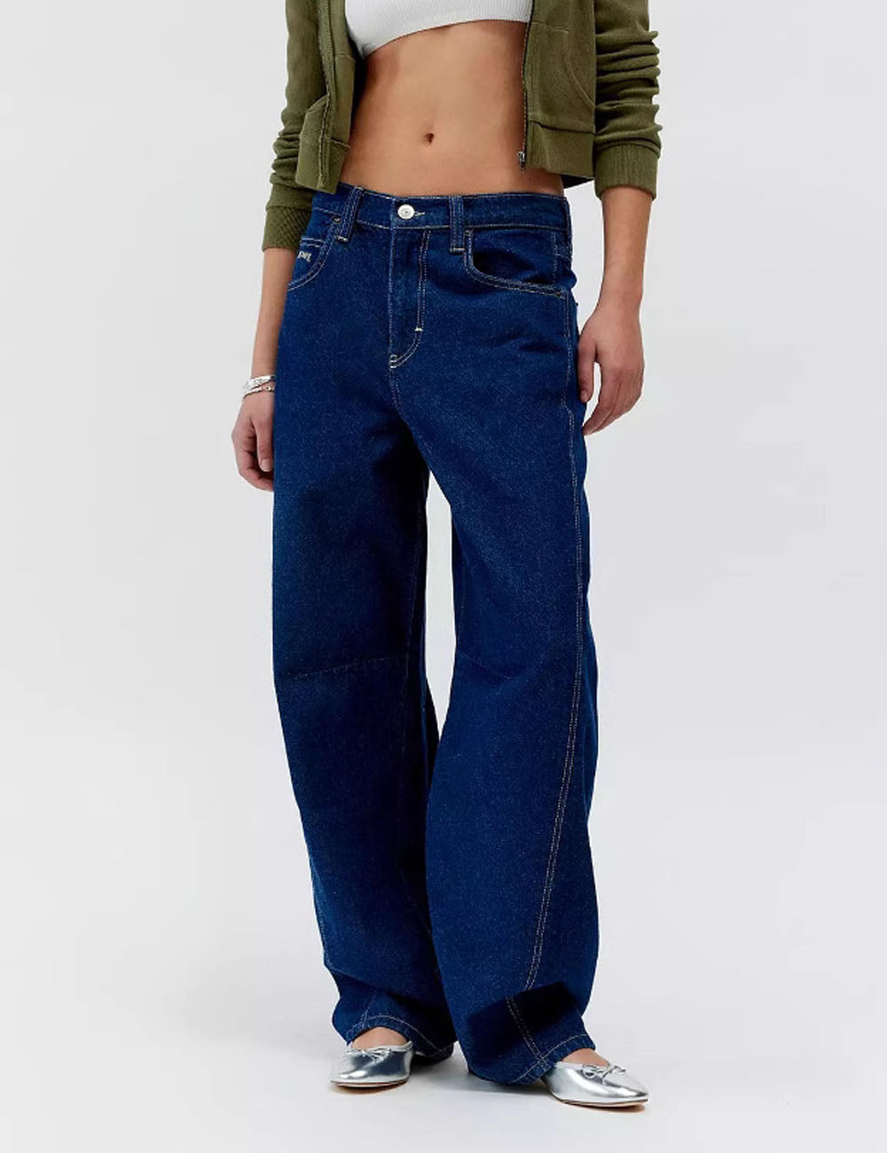 Vintage Washed Low Rise Straight Leg Jeans DP25G693