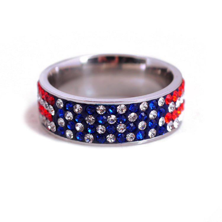 Stylish Stainless Steel Rhinestons Ring 8ZA6JRG202T