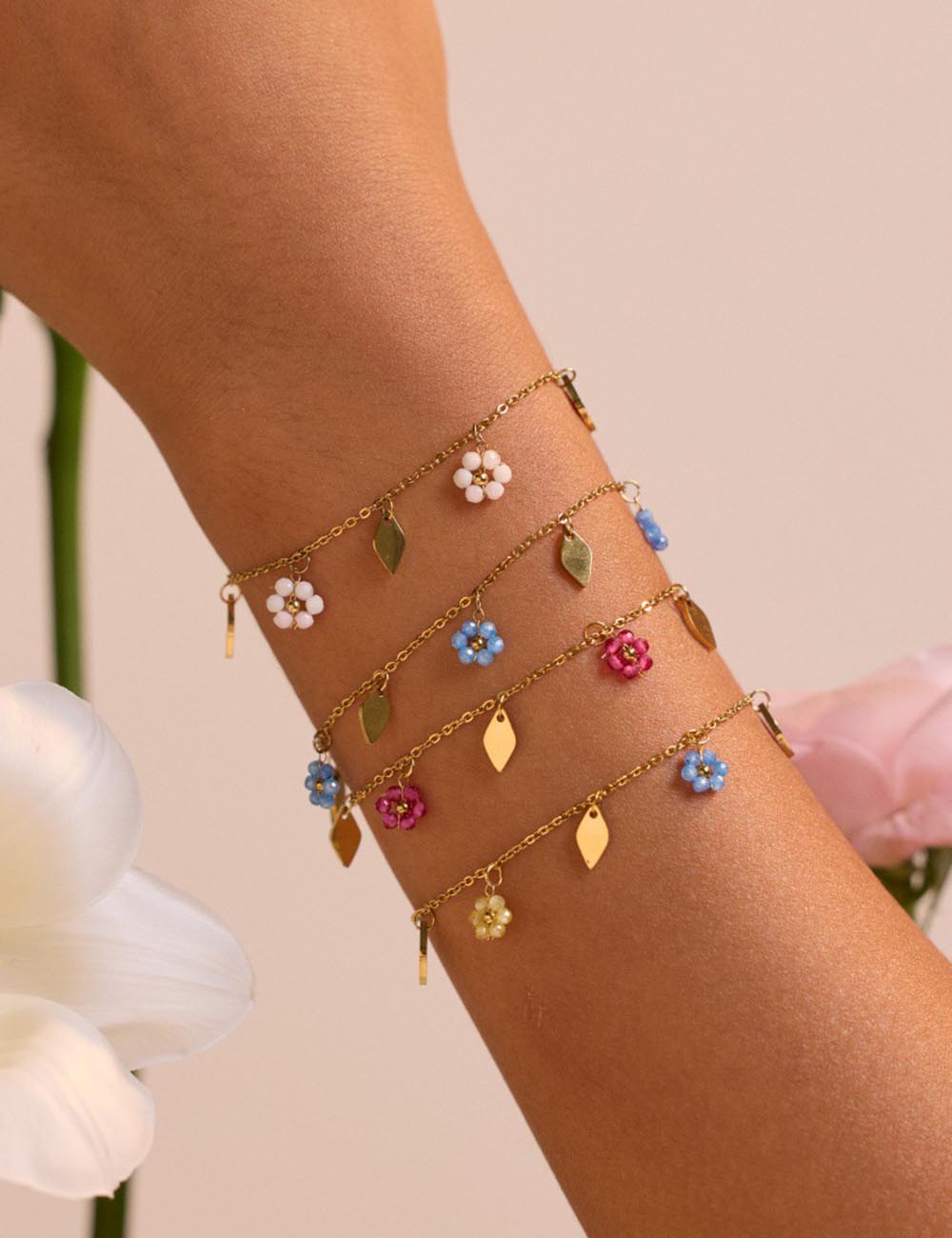 Gold Plated Daisy Chain Bracelet - DippedShop Wholesale - #1219