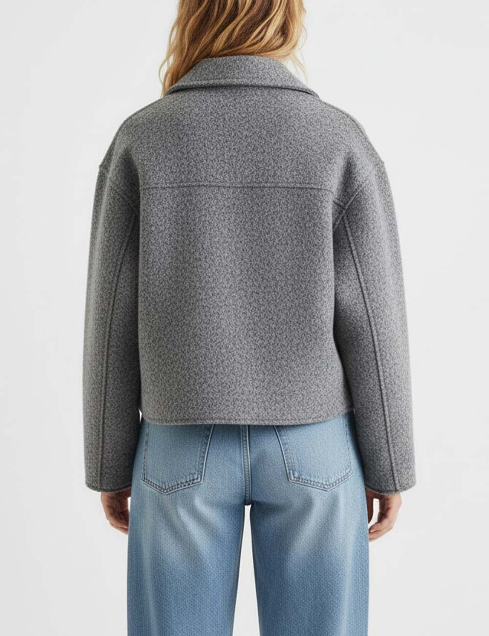 Lapel Zipper Pocket Casual Short Jacket DP25G812