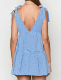 Plaid Tie-Strap Mini Dress - DippedShop Wholesale - #6323