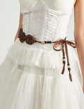 Boho Flower Rope Braided Dress Waist Belt MK2LEEP6W6JBT53