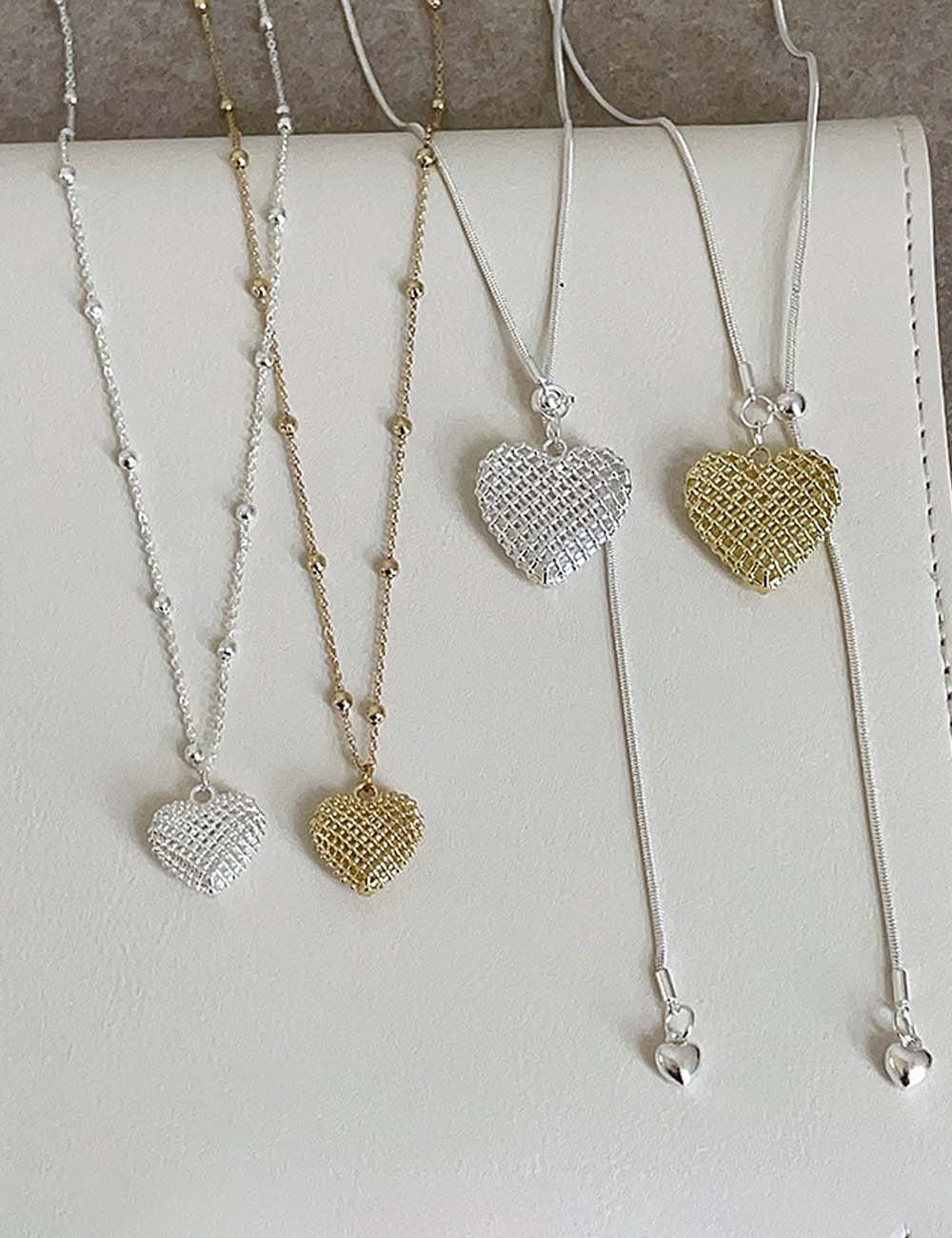 Woven Heart Pendant Necklace - DippedShop Wholesale - #0835