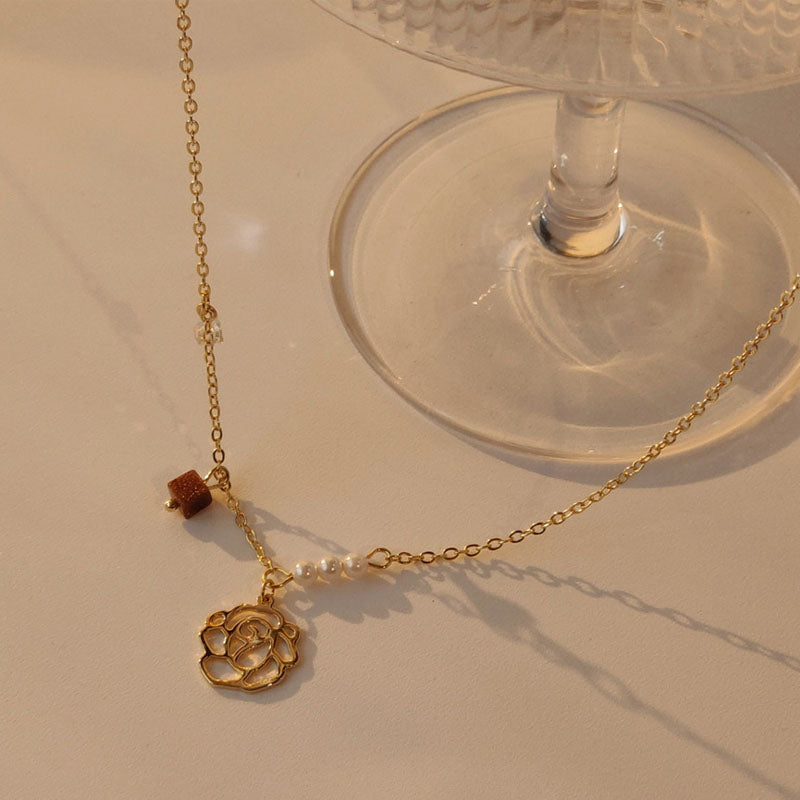 Elegant Rose Choker Necklace - DippedShop Wholesale - #1187