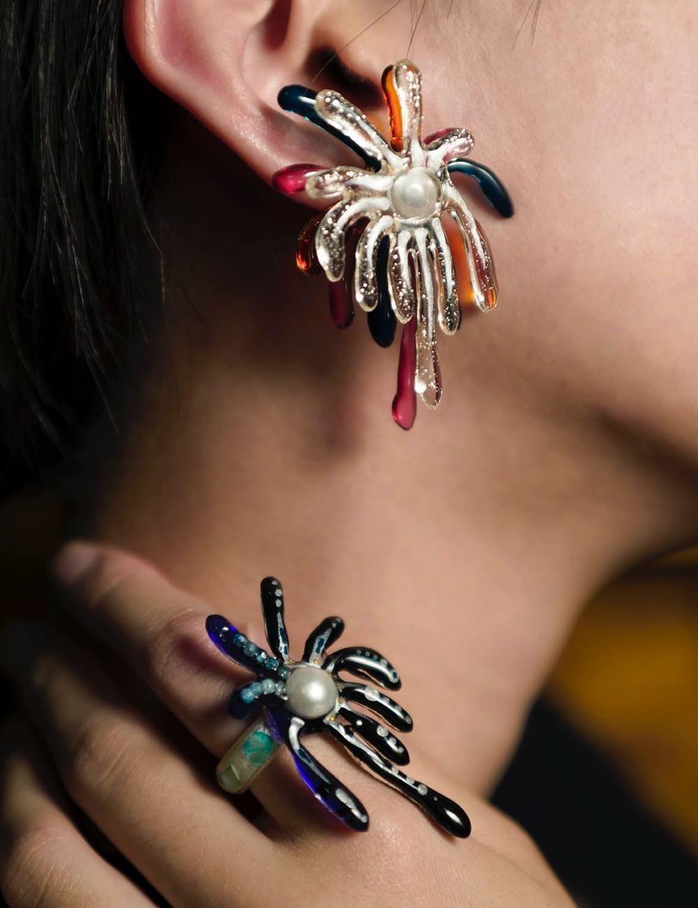 Resin Colorful Firework Stud Earrings DP25F472