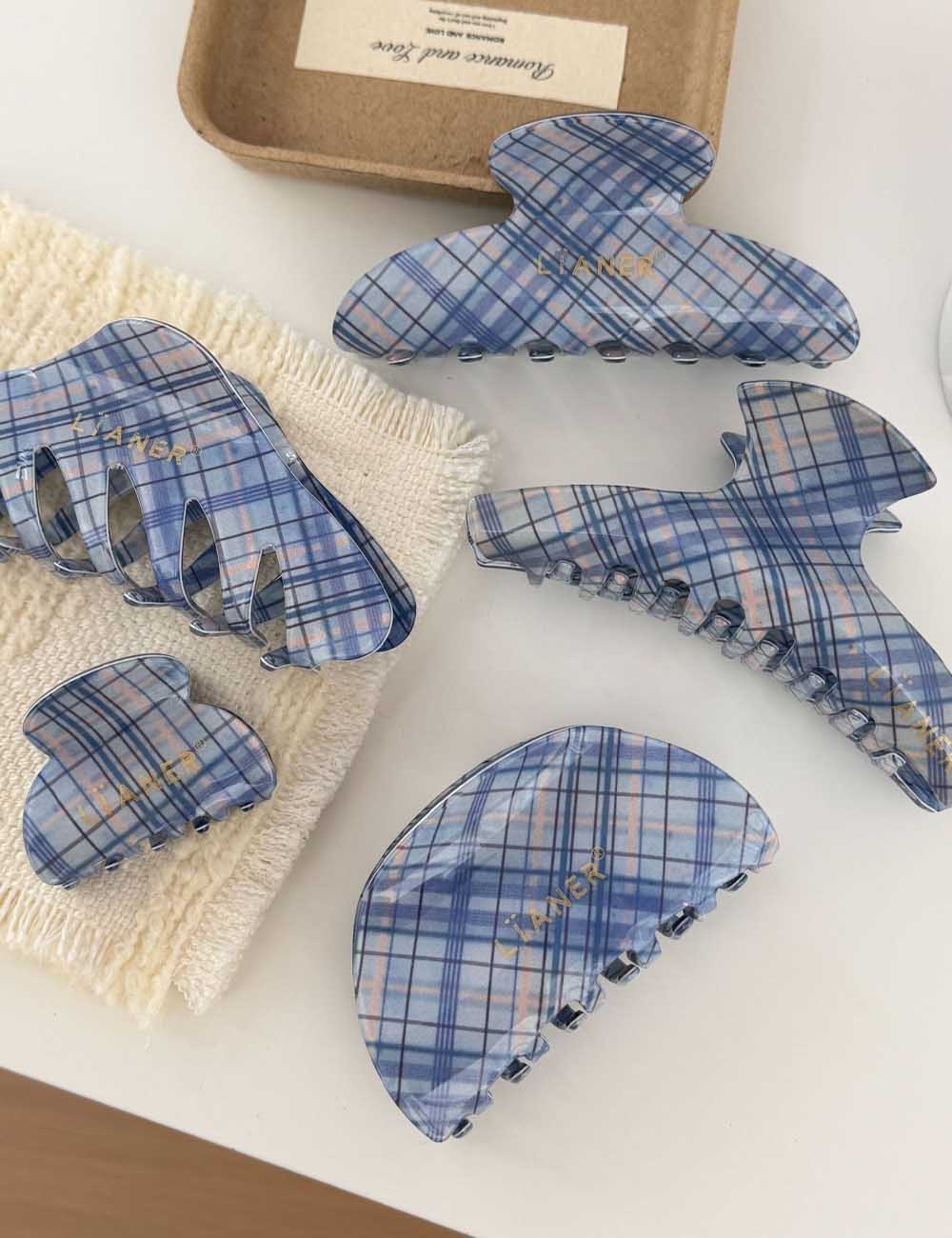 Plaid Color Block Hair Claw - DippedShop Wholesale - #5651