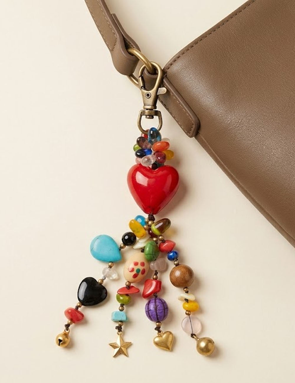 Heart Star Beaded Tassel Charm - DippedShop Wholesale - #4323