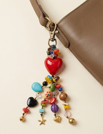 Heart Star Beaded Tassel Charm - DippedShop Wholesale - #4323