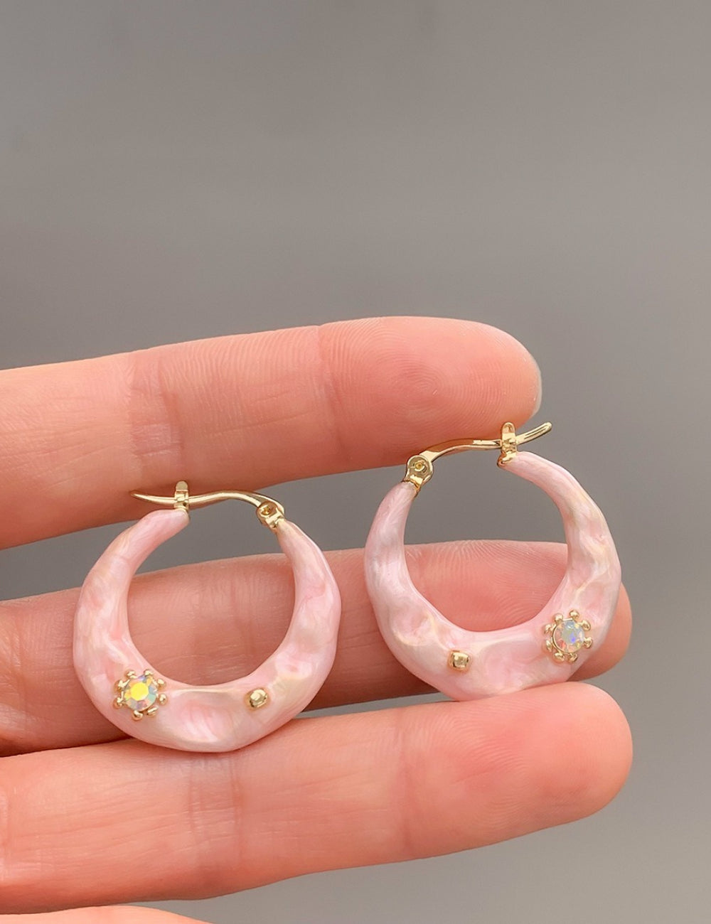Vintage Enamel Hoop Earrings - DippedShop Wholesale - #9763