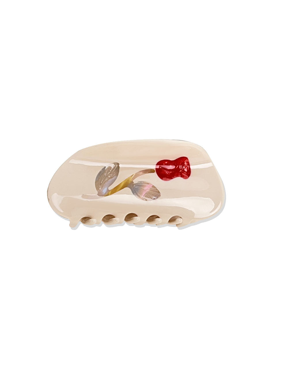 Cream Rose Acetate Hair Clip - DippedShop Wholesale - #8195