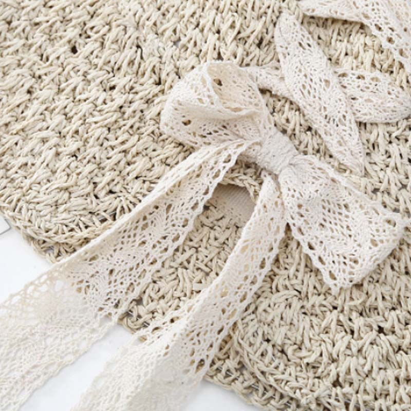 Lace Strap Straw Hat - DippedShop Wholesale - #4899