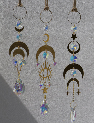 Gold Moon Hanging Colorful Crystal Decoration DPCD4