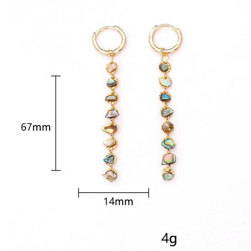 Natural Shell Beaded Dangle Earrings - DippedShop Wholesale - #8979