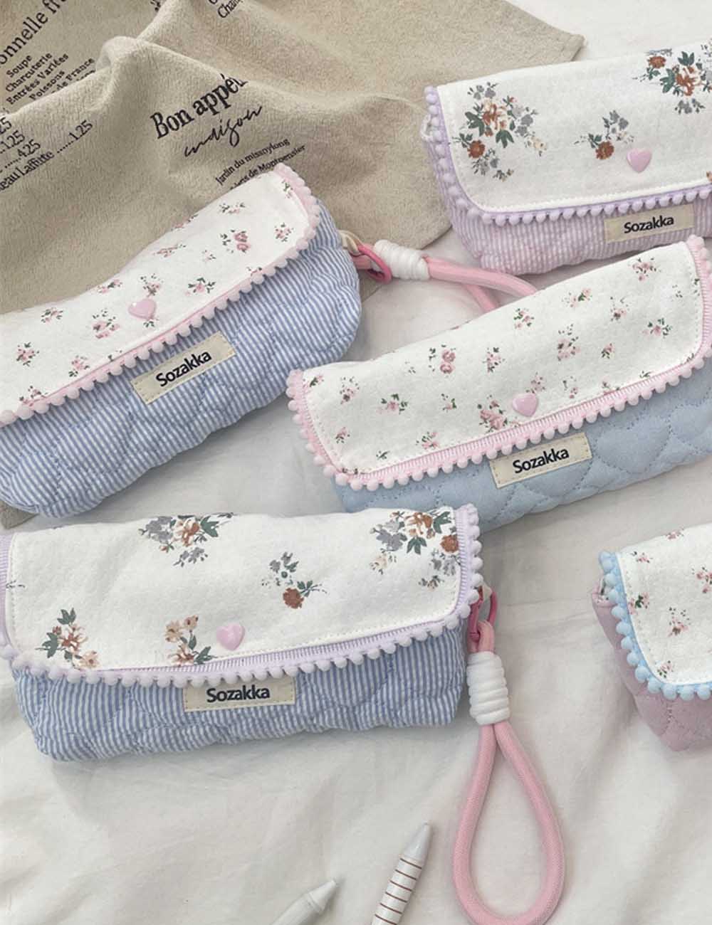 Floral Large Capacity Multi-Function Pencil Pouch DP25E953