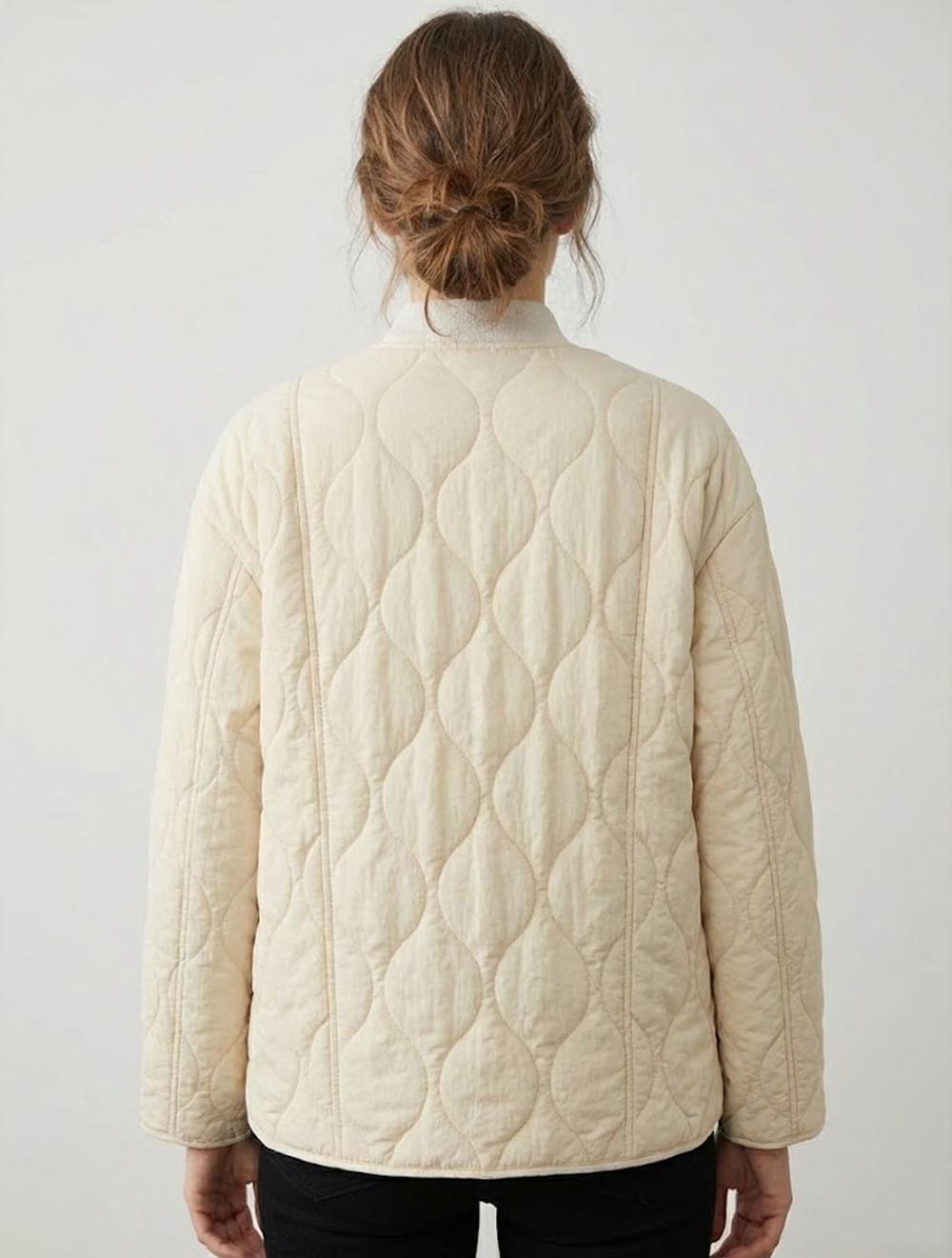 Casual Quilted Button Down Padded Coat DP25G991