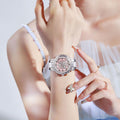 Trendy Starburst Pattern Diamond Quartz Wrist Watch MK2SSAS6W6JWA18