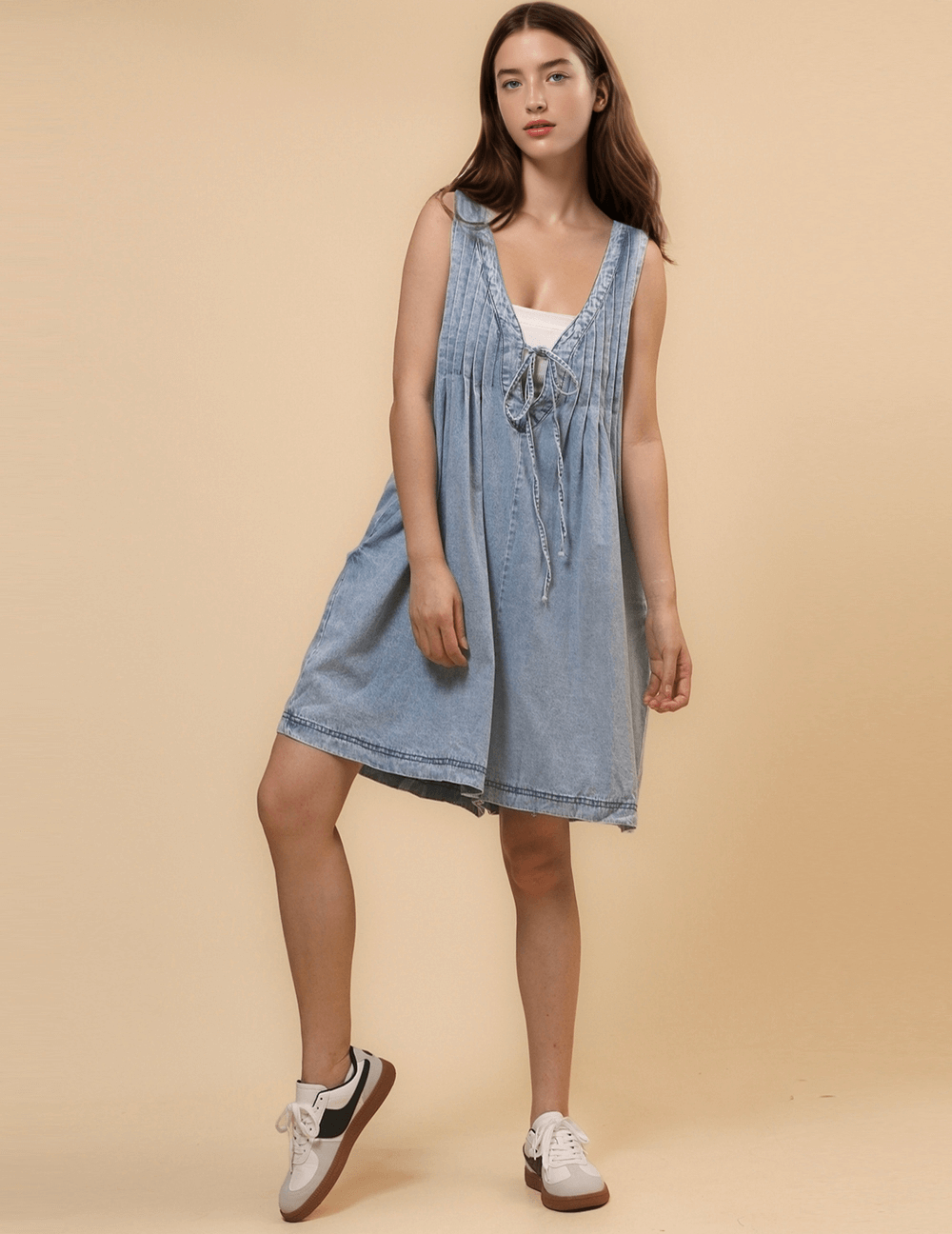 Sleeveless Denim Jumpsuit - DippedShop Wholesale - #4147