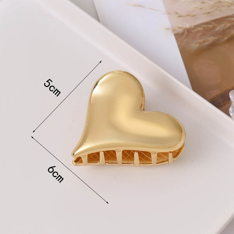 Gold Heart Geometric Hair Clip - DippedShop Wholesale - #6467