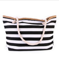 Minimalist Striped Large Capacity Canvas Shoulder Bag MK2BLW6W10BBG558