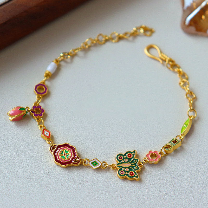 Vintage Gold Flower Bracelet - DippedShop Wholesale - #8387