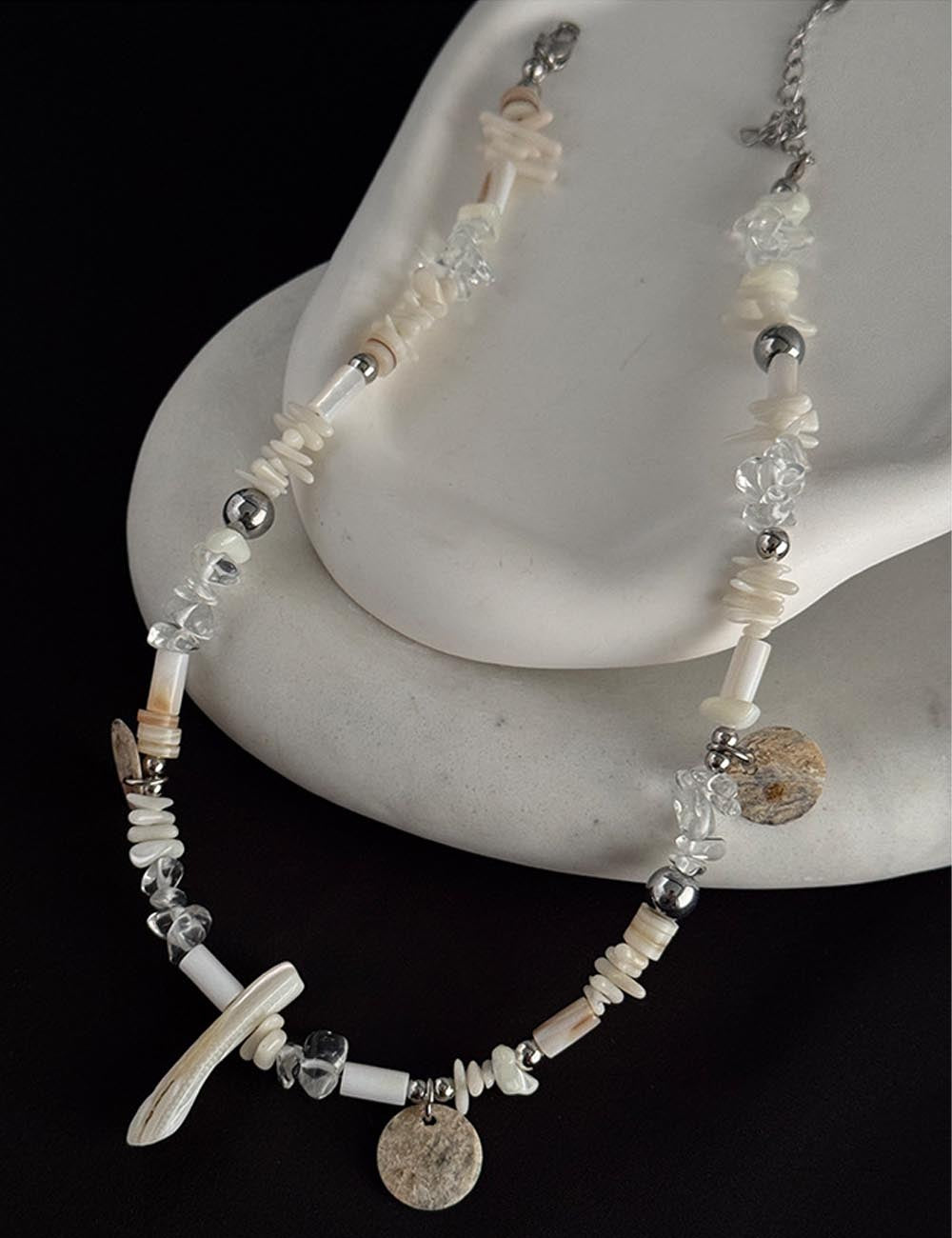 Beach Style Irregular Shell Beaded Necklace DP25F836