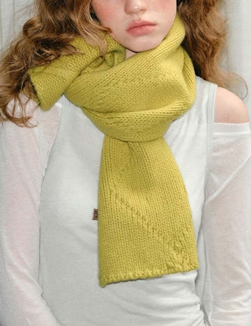 Simple Crochet Solid Color Wool Wrap Scarf DP25H688