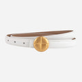 Casual Round Gold Buckle Skinny Leather Belt MK2LEEP6W6JBT31