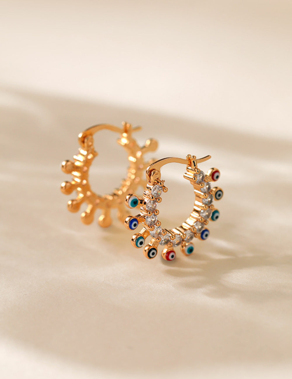 +2 Delicacy Devil's Eye Hoop Earrings DPJE1308