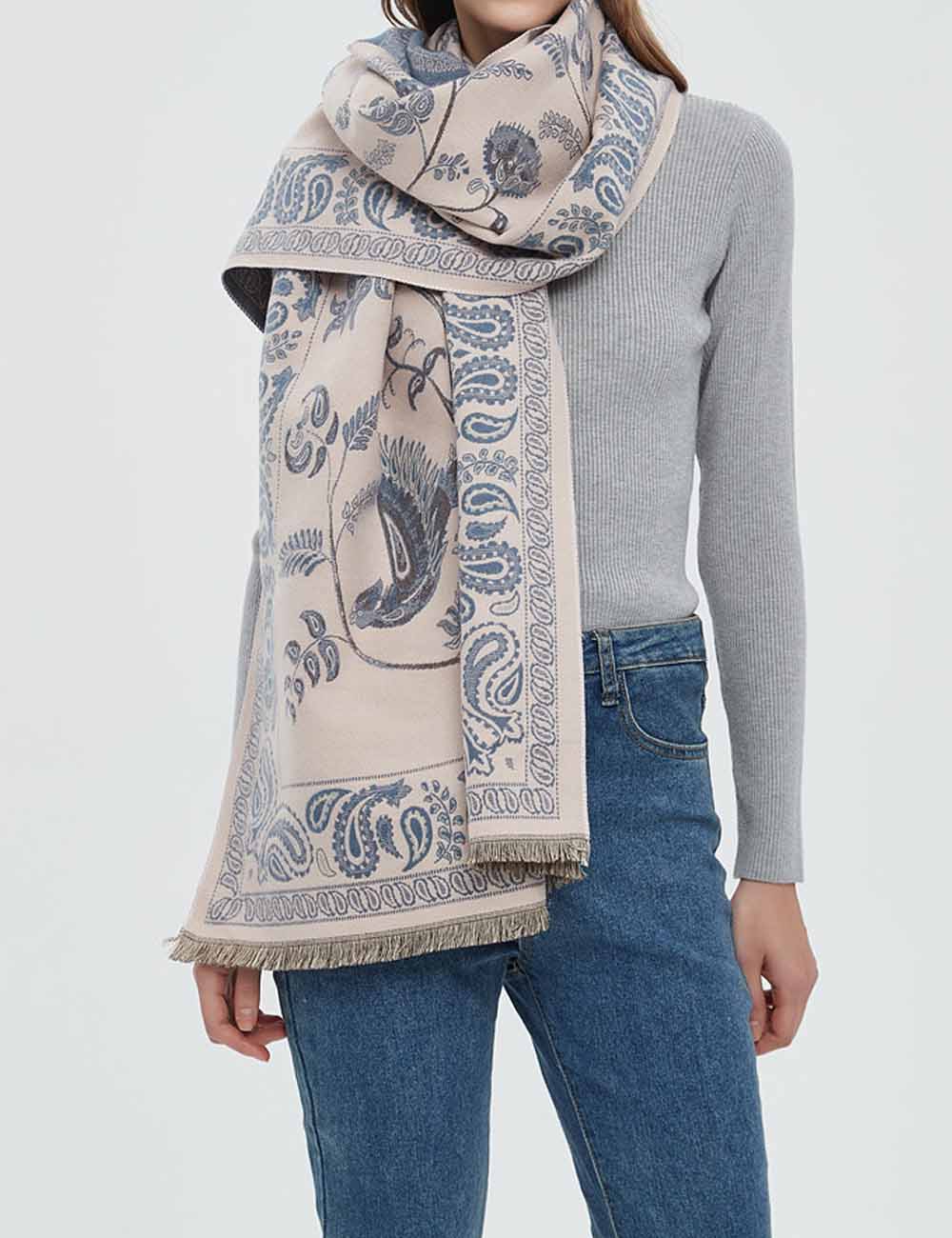 Soft Jacquard Cashew Flower Shawl Winter Scarf DP25G587