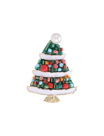 Sequins Colorful Beads Christmas Tree Brooches DPJB1937