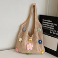Flower Crochet Tote Bag - DippedShop Wholesale - #4003