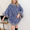 Plaid Faux Fur Poncho Cape - DippedShop Wholesale - #8739