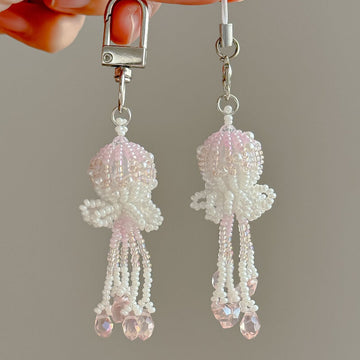 Handmade Jellyfish Beaded Tassel Keychain Bag Charm DP25C917